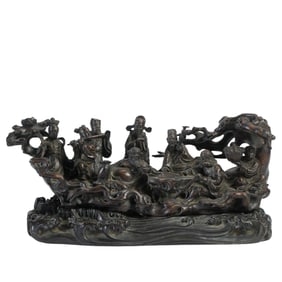 AGARWOOD SCULPTURE OF THE EIGHT IMMORTALS