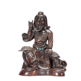 AGARWOOD STATUE OF THE MARTIAL SAINT