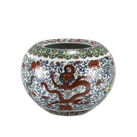 QING YONGZHENG DOUCAI BRUSH WASHER
