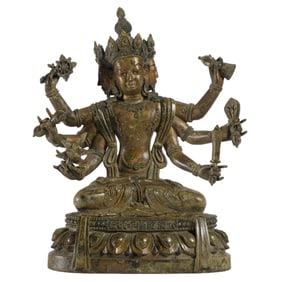 A BRONZE BUDDHIST STATUE