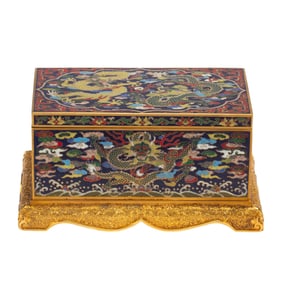 CLOISONNE BOX WITH DRAGON PATTERNS