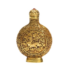 GILDED - BRONZE SNUFF BOTTLE