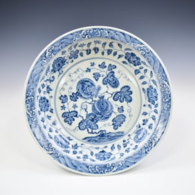 YONGLE BLUE & WHITE FRUIT ABUNDANT PLATE