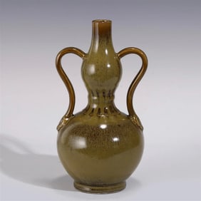 TEA DUST GLAZE DOUBLE EAR GOURD BOTTLE