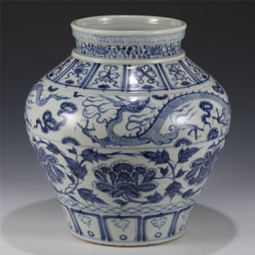 YUAN BLUE & WHITE JAR
