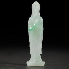 JADEITE GUANYIN STATUE