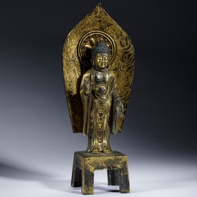 GILT - BRONZE BUDDHIST STATUE