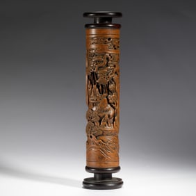 BAMBOO - CARVED INCENSE CYLINDER