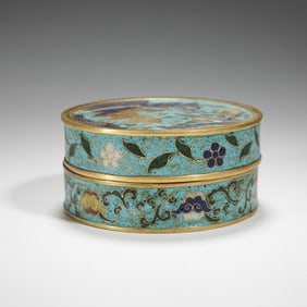 CLOISONNE ENAMEL CIRCULAR LIDDED BOX