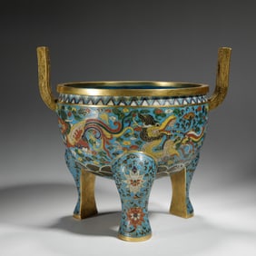 CLOISONNE TRIPOD - STYLE INCENSE BURNER
