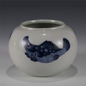 QING BLUE & WHITE WASH POT