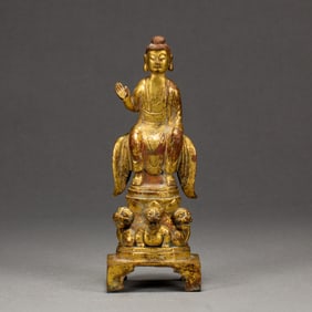 GILT - BRONZE BUDDHIST STATUE