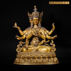 GILT - BRONZE BUDDHIST STATUE