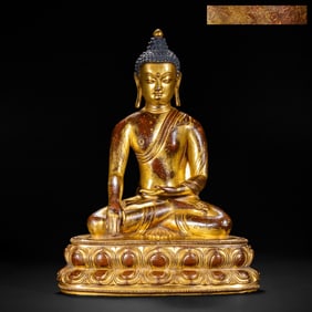GILT - BRONZE BUDDHIST STATUE