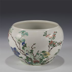 QING WUCAI BRUSH WASH POT