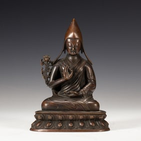 BRONZE STATUE OF TIBETAN BUDDHIST FIGURE