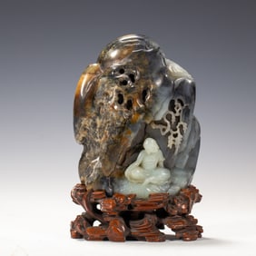 JADE - CARVED MOUNTAIN - SHAPED ORNAMENT