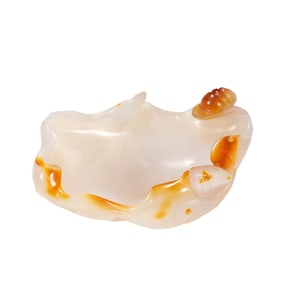 AGATE PEN WASHER WITH CLEVER CARVING