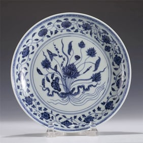 MING BLUE & WHITE PLATE