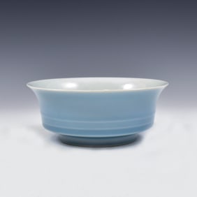 YONGZHENG PEACOCK BLUE PORCELAIN BOWL