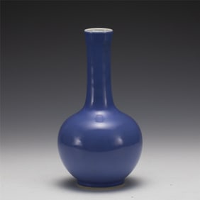QING YONGZHENG BLUE GLAZED BOTTLE