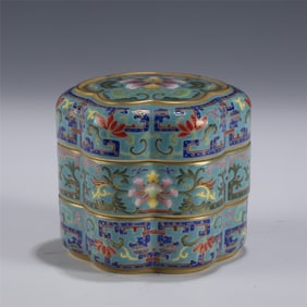 QIANLONG FAMILLE ROSE FLORI FORM BOX