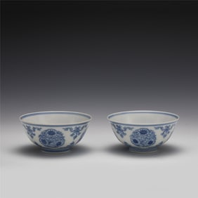 QING QIANLONG BLUE & WHITE BOWLS