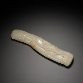 JADE - CARVED BAMBOO - JOINT - SHAPED ORNAMENT