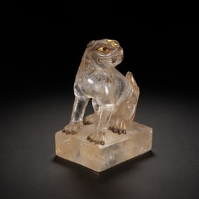 CRYSTAL - CARVED LION ORNAMENT