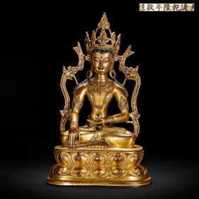 GILT - BRONZE STATUE OF A DEITY