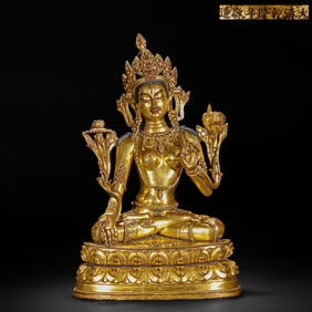 GILT - BRONZE STATUE OF A GODDESS