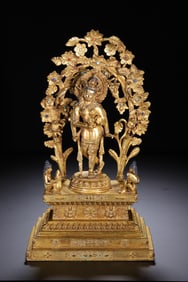 TIBETAN BUDDHIST GILT BRONZE BODHISATTVA STATUE