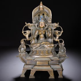 BRONZE BUDDHIST BODHISATTVA STATUE