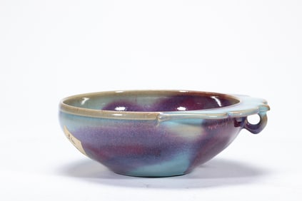 JUN WARE PORCELAIN BOWL WITH BLUE - PURPLE GLAZE