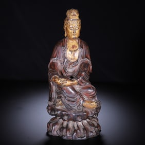 WOODEN GUANYIN STATUE