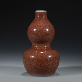 QING KANGXI JI RED DOUBLE GOURD BOTTLE