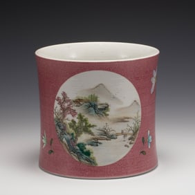 QING JIAQING PASTEL BRUSH POT