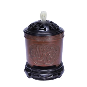 BRONZE INCENSE BURNER WITH ISLAMIC CALLIGRAPHY INSCRIPTIONS
