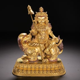 GILT - BRONZE STATUE OF VAISHRAVANA