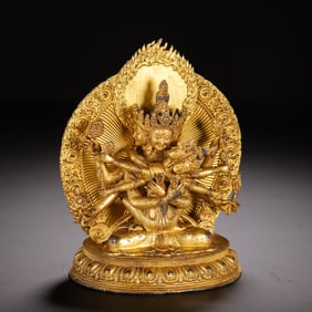 GILT - BRONZE STATUE OF GUHYASAMAJA