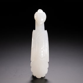 WHITE JADE BELT HOOK WITH PHOENIX PATTERNS