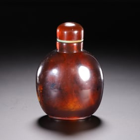 AMBER SNUFF BOTTLE