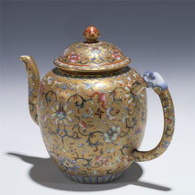 QING QIANLONG GOLDEN TEAPOT