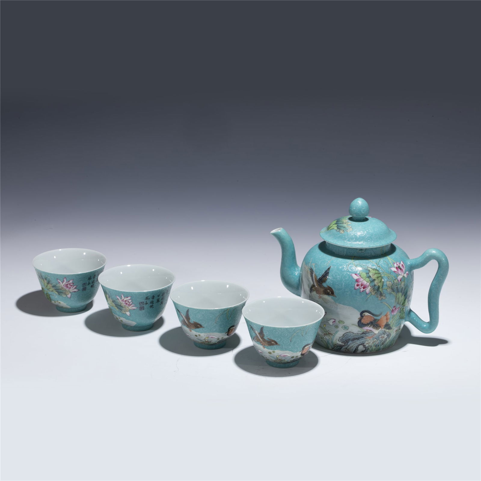QING YONGZHENG FAMILLE ROSE TEA SET (1 of 15)