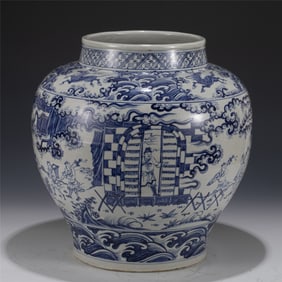MING BLUE & WHITE JAR