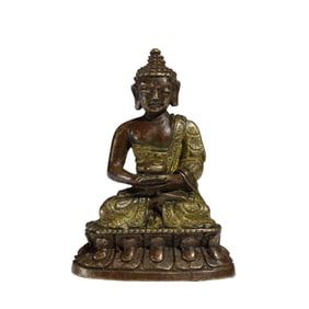 BRONZE STATUE OF A SEATED BUDDHA
