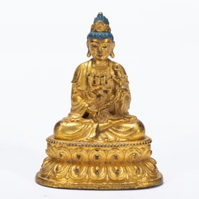 GILT - BRONZE STATUE OF A BUDDHIST DEITY