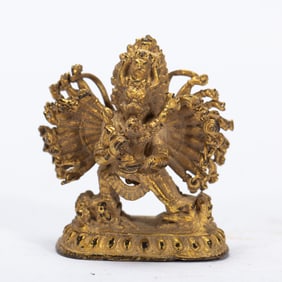 GILT - BRONZE STATUE OF CHAKRASAMVARA