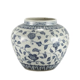 MING BLUE AND WHITE JAR
