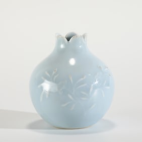 QING DAOGUANG SKY BLUE GLAZED POMEGRANATE WATER POT